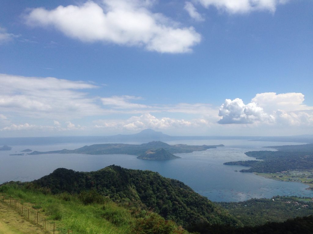 Southern Luzon, view from Taal Vista Hotel looking over Taal crater lake and volcano.