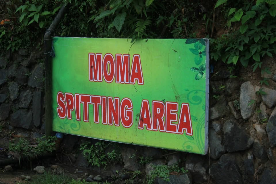 Moma Spitting Area sign in Banaue