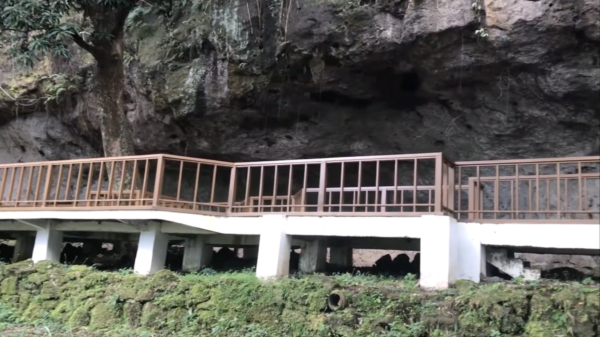 The covered viewing platform below the rock shelter at the Angono-Binangonan Petroglyphs in Rizal