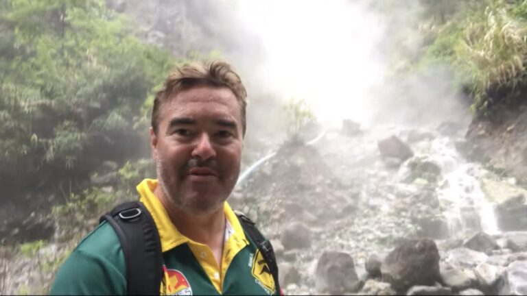 Dezza at the steaming cascade, Baslay Hot Springs, Negros Oriental
